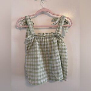 Green Plaid Kids Top